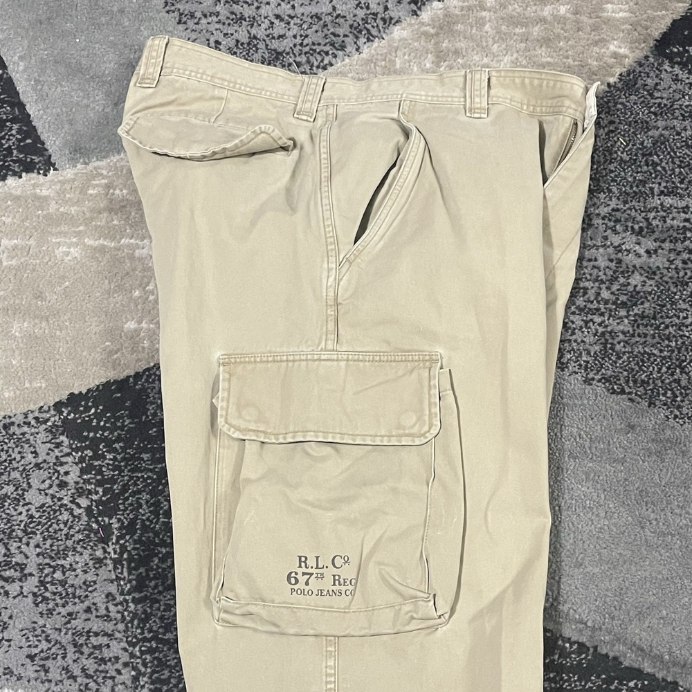 Polo Ralph Lauren Cargo Pants Men 36x34 Brown Paratrooper Utility Military USA - Picture 14 of 16